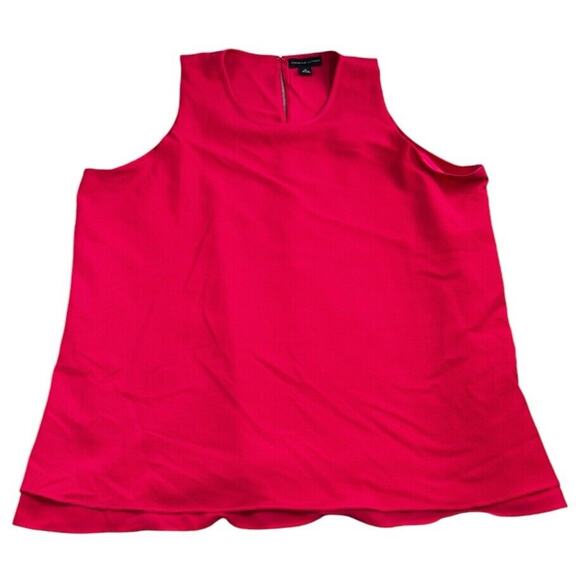 Adrienne Vittadini Red Sleeveless Blouse Sz XL Layered Top Textured Shirt - Picture 8 of 8